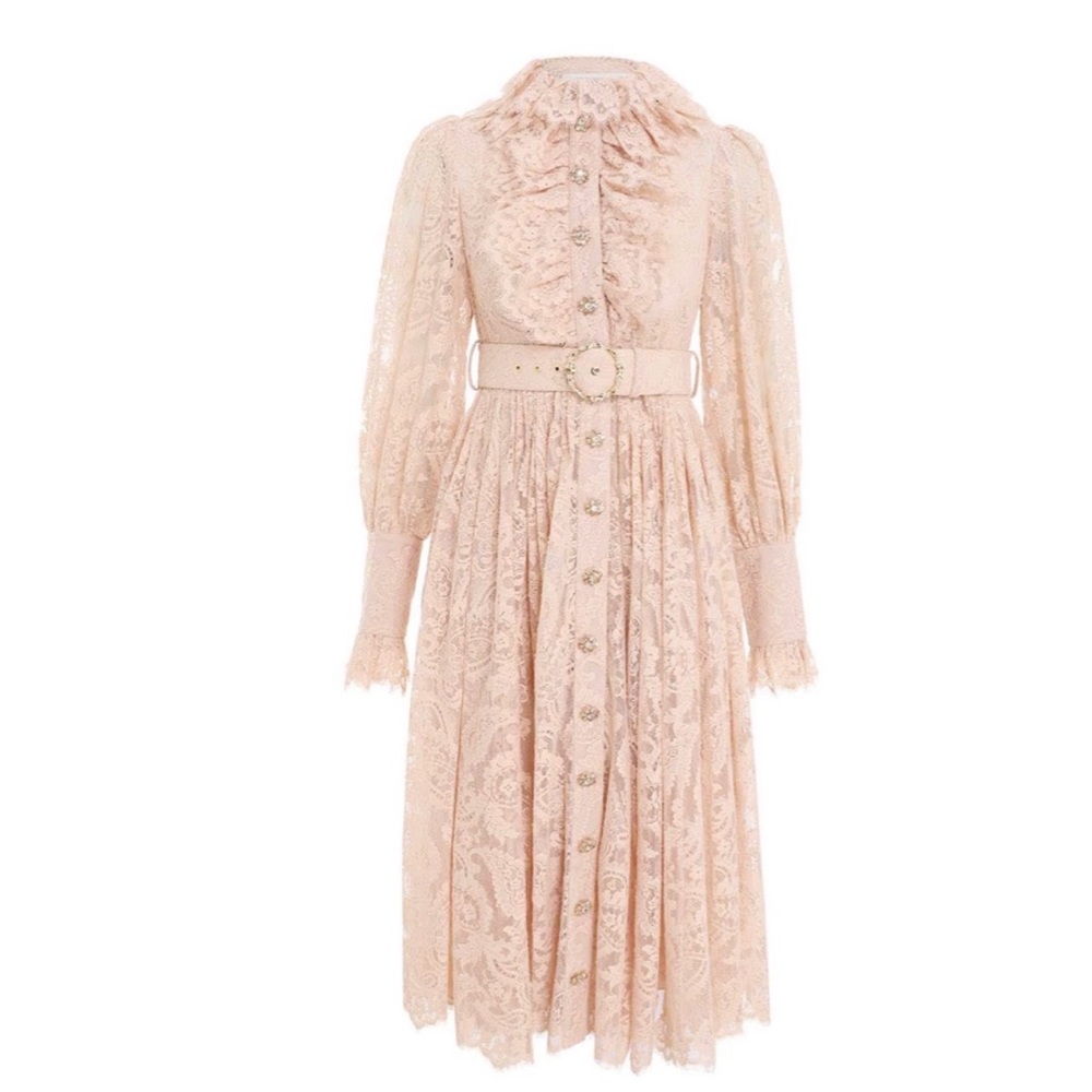 ZIMMERMAN KALEIDOSCOPE LACE RUFFLE MIDI SIZE M